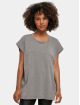 Build Your Brand T-shirt Ladies Acid Washed Extended Shoulder grigio