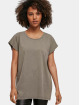 Build Your Brand t-shirt Ladies Acid Washed Extended Shoulder khaki