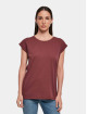 Build Your Brand T-shirt Ladies Organic Extended Shoulder rosso