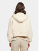 Build Your Brand Zip Hoodie Short Oversized béžový