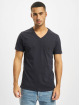 DEF T-Shirt V-Neck bleu