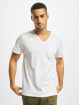 DEF T-Shirty V-Neck bialy