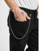 Denim Project Straight Fit Jeans Mr. Red Chain Destroy black