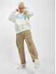 Dropsize Hoody Heavy Oversize Scuba Blue Puffer Print weiß