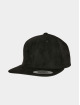 Flexfit Snapback Caps Suede Leather čern