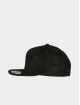 Flexfit Snapback Caps Suede Leather čern