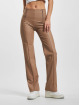 Freddy Boot cut jeans WRUP Vegan Leather Damen Push Up High Waist Cropped Wide Leg bruin