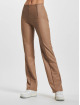 Freddy Jean Bootcut WRUP Vegan Leather Damen Push Up High Waist Cropped Wide Leg brun