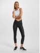 Freddy Jean skinny WRUP Vegan Leather Überkreutzter Bund Push Up 7/8 High Waist Super noir