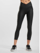 Freddy Skinny Jeans WRUP Vegan Leather Überkreutzter Bund Push Up 7/8 High Waist Super schwarz