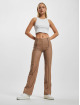 Freddy Vaqueros Boot WRUP Vegan Leather Damen Push Up High Waist Cropped Wide Leg marrón