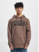 Jack & Jones Hoody Crop Logo bruin