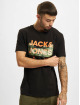 Jack & Jones T-paidat Trek Logo Crew Neck musta