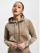 Juicy Couture Zip Hoodie Madison Classic Velour Juicy Logo braun
