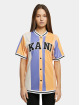 Karl Kani Camisa Serif Stripped Baseball púrpura
