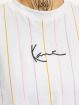 Karl Kani Camiseta Small Signature Pinstripe Cropped blanco