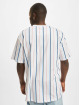 Karl Kani Camiseta Small Signature Pinstripe blanco