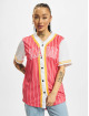 Karl Kani Chemise Block Pinstripe Baseball magenta