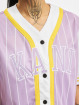 Karl Kani Hemd College Block Pinstripe Baseball violet