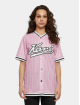 Karl Kani Kauluspaidat Varsity Pinstripe Baseball vaaleanpunainen