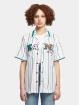 Karl Kani overhemd Retro Pinstripe Baseball wit