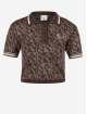 Karl Kani poloshirt Chest Signature Logo Knit bruin