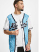 Karl Kani Shirt Block Pinstripe Baseball blue