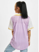 Karl Kani Shirt College Block Pinstripe Baseball purple