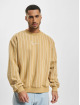 Karl Kani Svetry Small Signature Pinstripe Crew béžový