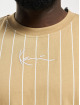 Karl Kani T-Shirt Small Signature Pinstripe beige