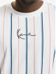 Karl Kani T-shirt Small Signature Pinstripe bianco