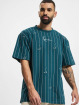 Karl Kani T-Shirt Small Signature Logo Pinstripe blue