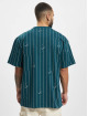 Karl Kani T-Shirt Small Signature Logo Pinstripe blue