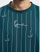 Karl Kani T-Shirt Small Signature Logo Pinstripe blue