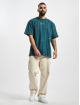 Karl Kani T-Shirt Small Signature Logo Pinstripe blue