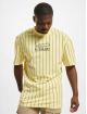Karl Kani t-shirt Signature Washed Pinstripe geel