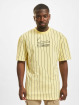 Karl Kani t-shirt Signature Washed Pinstripe geel