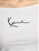 Karl Kani T-Shirt manches longues Small Signature Off Shoulder blanc