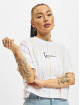 Karl Kani T-shirts Small Signature Pinstripe Cropped hvid