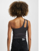 Karl Kani top Small Signature One Shoulder zwart