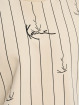 Karl Kani trui Small Signature Logo Pinstripe Crew beige