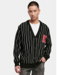 Karl Kani vest Retro Patch Knitted Pinstripe zwart