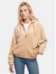 Karl Kani Zip Hoodie Chest Signature Velvet Logo beige