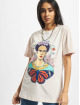 Merchcode T-Shirt Ladies Frida Kahlo Butterfly rose