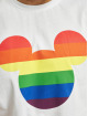 Merchcode T-Shirt Mickey Mouse Rainbow Pride weiß
