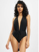 Missguided Bathing Suit Deep Plunge Backless black