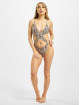 Missguided Bathing Suit Extreme Cut Out Leopard brown