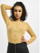 Missguided Body Button Front Rib Long Sleeve bezowy