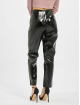 Missguided Chino Faux Leather High Shine Zip black