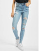 Missguided High Waisted Jeans Authentic Rip Wash Skinny modrá